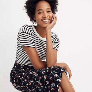 Madewell Midi Slip Skirt in Drifting Flowers Size 2 (NWT)
